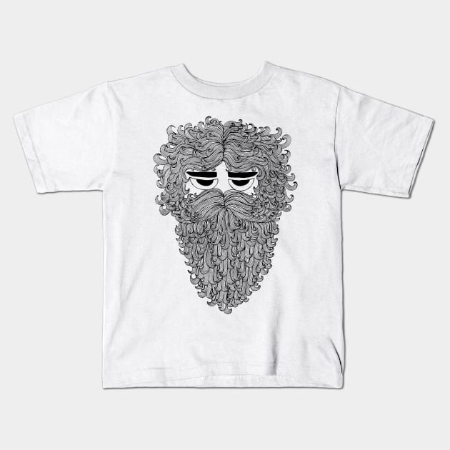 Bearded Man Kids T-Shirt by Gioco1